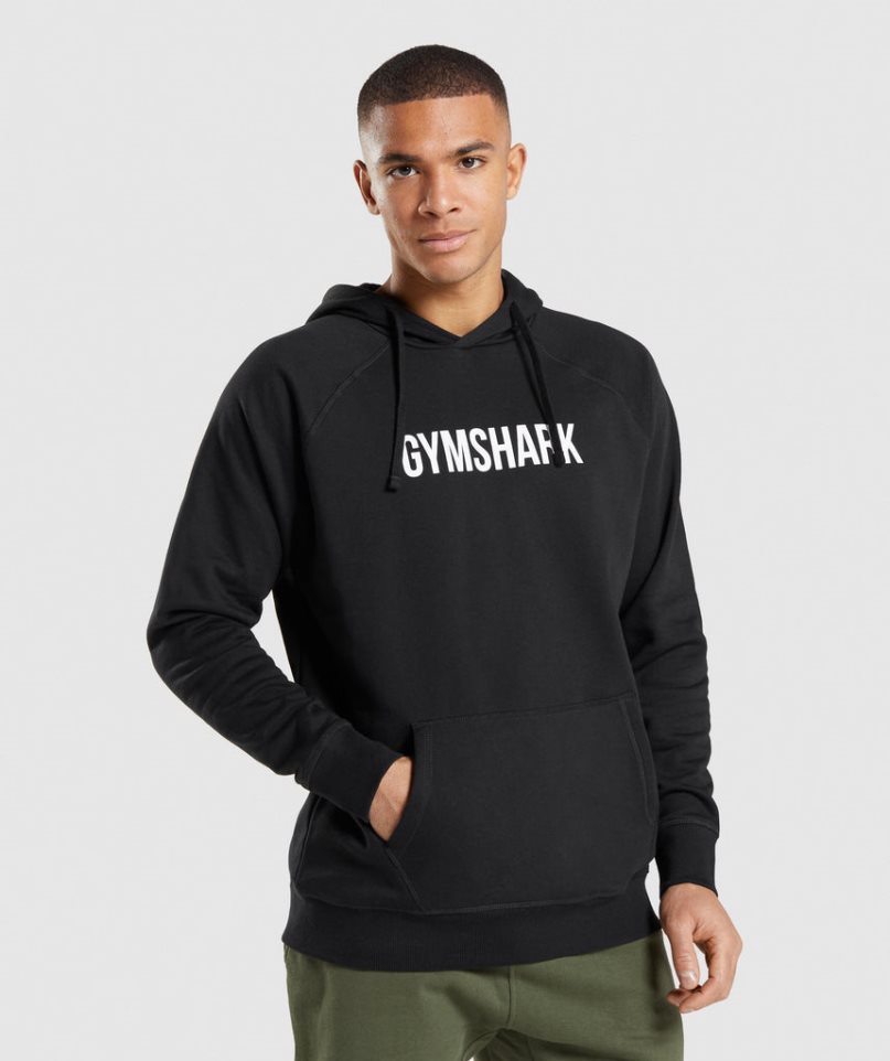 Men\'s Gymshark Apollo Hoodie Black | CA 08613D